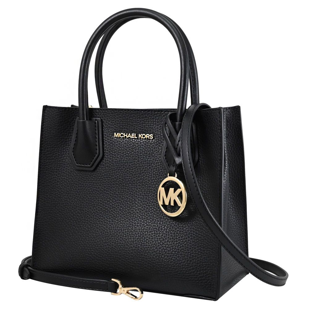 Michael Kors  MERCER 素面荔枝紋手提兩用包.黑