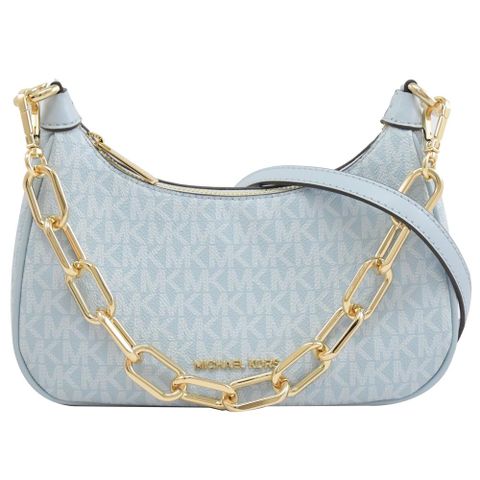 MICHAEL KORS CORA 經典印花兩用鍊帶包.淡藍