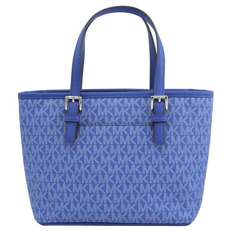 Michael Kors  JET SET TRAVEL 印花手提兩用包.電藍