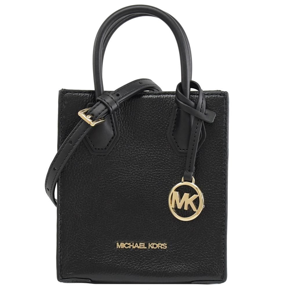 Michael Kors  MERCER 素面荔枝紋迷你手提兩用包.黑