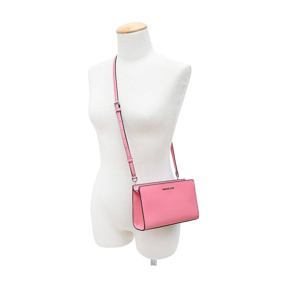  MICHAEL KORS SHEILA防刮拉鍊斜背包-小/玫瑰粉