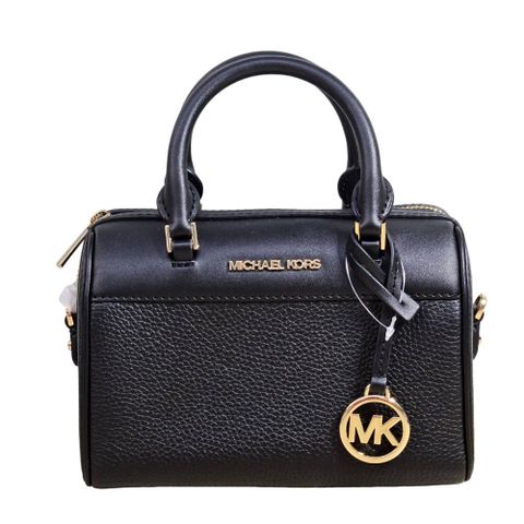 Michael Kors 金字大圓標Logo 寬帶小波士頓兩用包(贈原廠防塵袋紙袋)