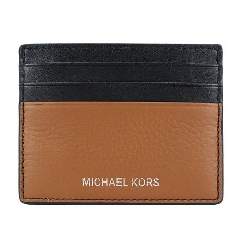 Michael Kors MK荔枝紋六卡名片夾-黑/棕