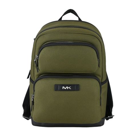 MICHAEL KORS MK SPORT皮標LOGO機能帆布後背包-墨綠