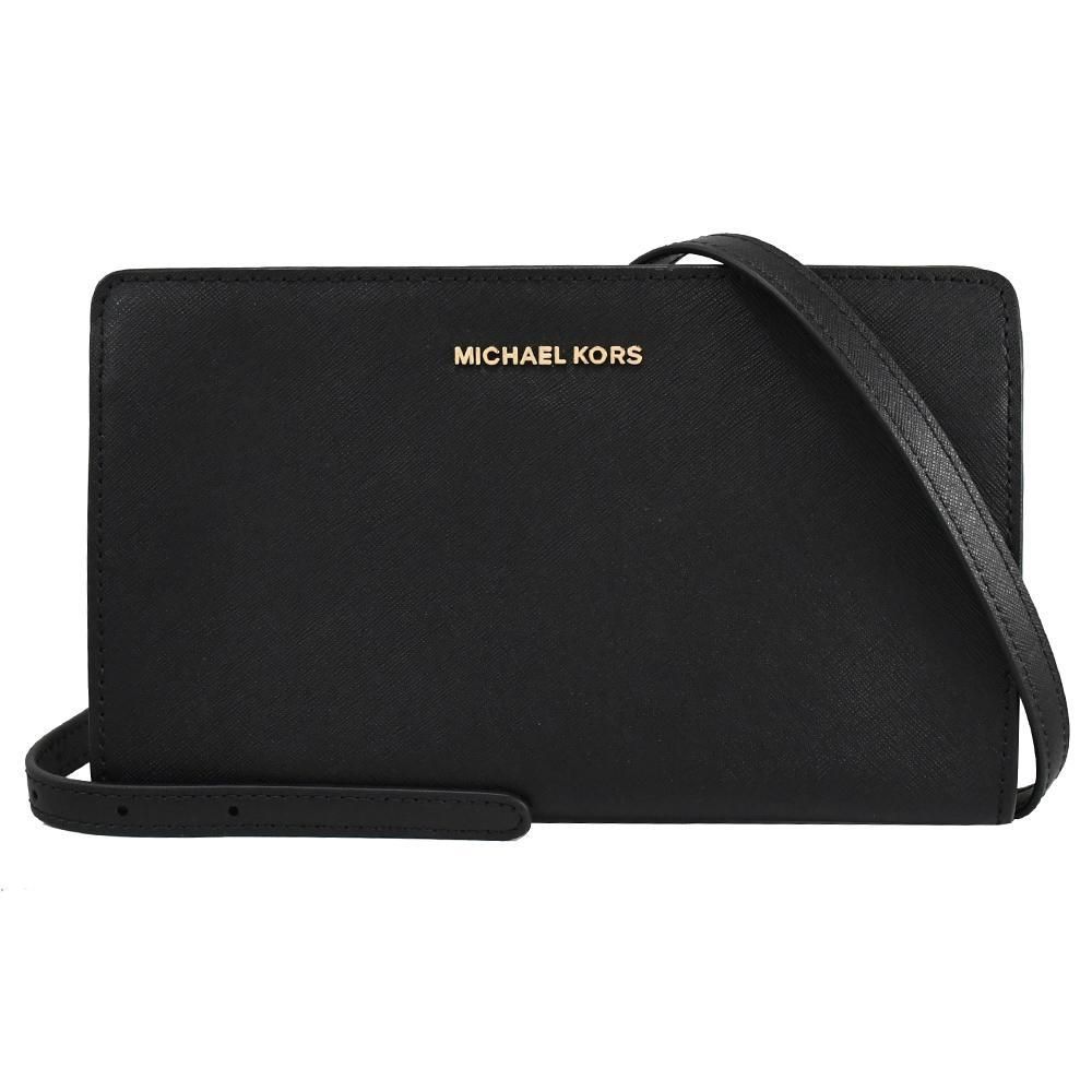 Michael Kors  JET SET TRAVEL 防刮皮革斜背包.黑