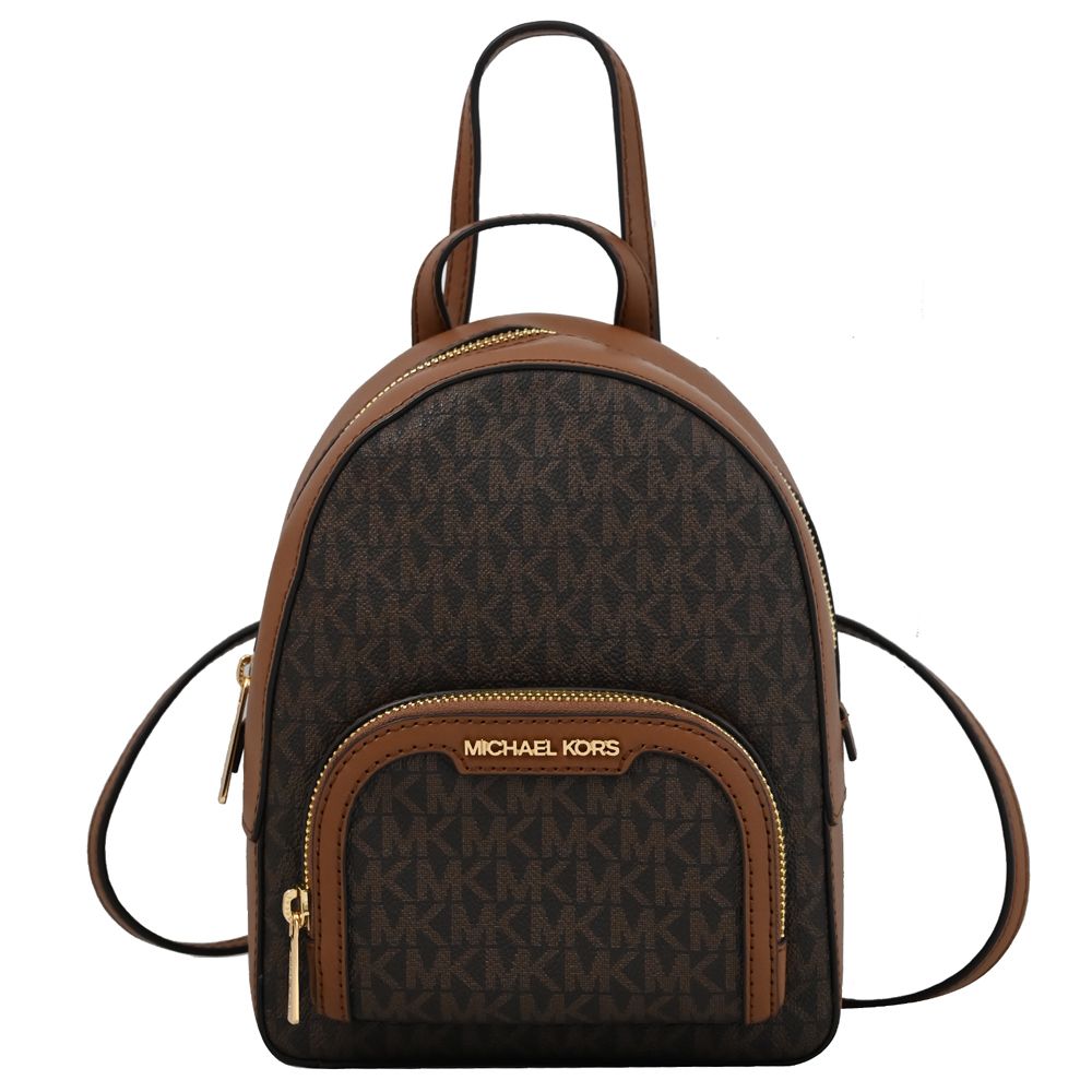 Michael Kors JAYCEE 經典印花迷你斜背/後背包.深咖