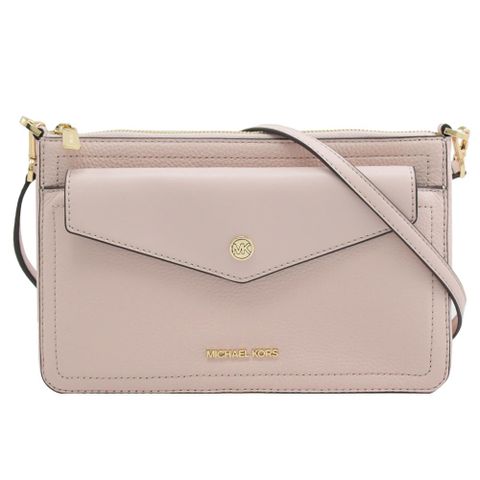 MICHAEL KORS MAISIE 素面皮革三用手拿/斜背包.粉