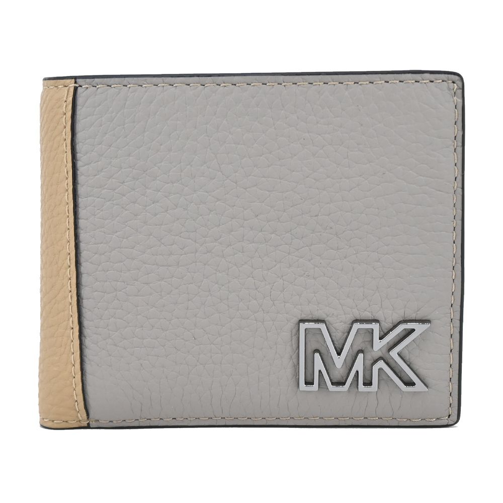  MICHAEL KORS COOPER牛皮簍空LOGO男款零錢袋短夾-灰