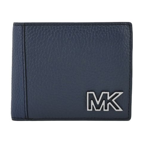 Michael Kors COOPER牛皮簍空LOGO男款零錢袋短夾-海軍藍