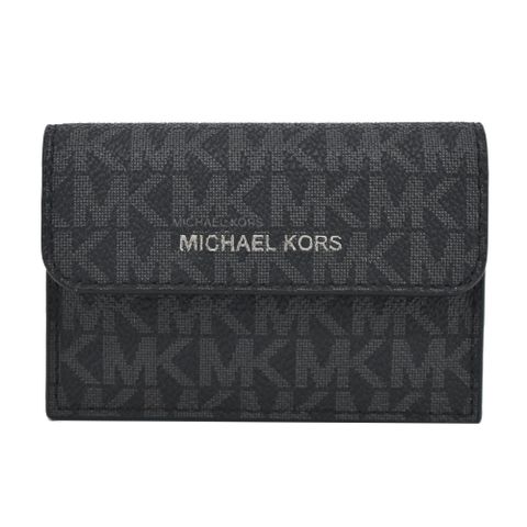 MICHAEL KORS COOPER滿版PVC風琴卡片收納包-黑