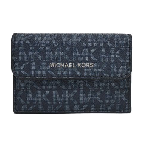 MICHAEL KORS COOPER滿版PVC風琴卡片收納包-深藍