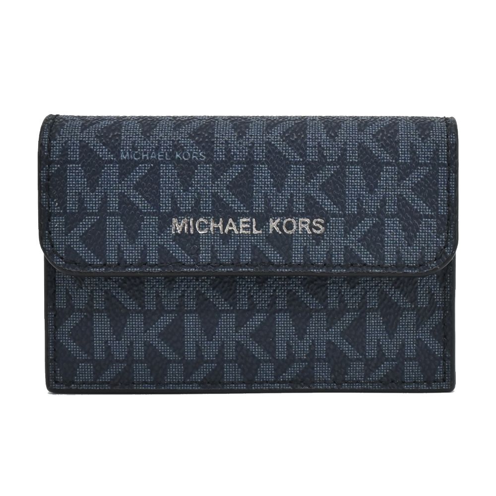  MICHAEL KORS COOPER滿版PVC風琴卡片收納包-深藍