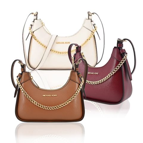 MICHAEL KORS WILMA金字皮革掛鍊斜背/兩用包(小/多色選)