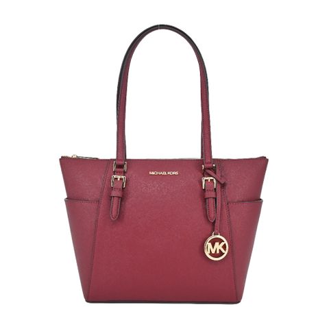 Michael Kors CHARLOTTE雙口袋防刮托特包-大/酒紅