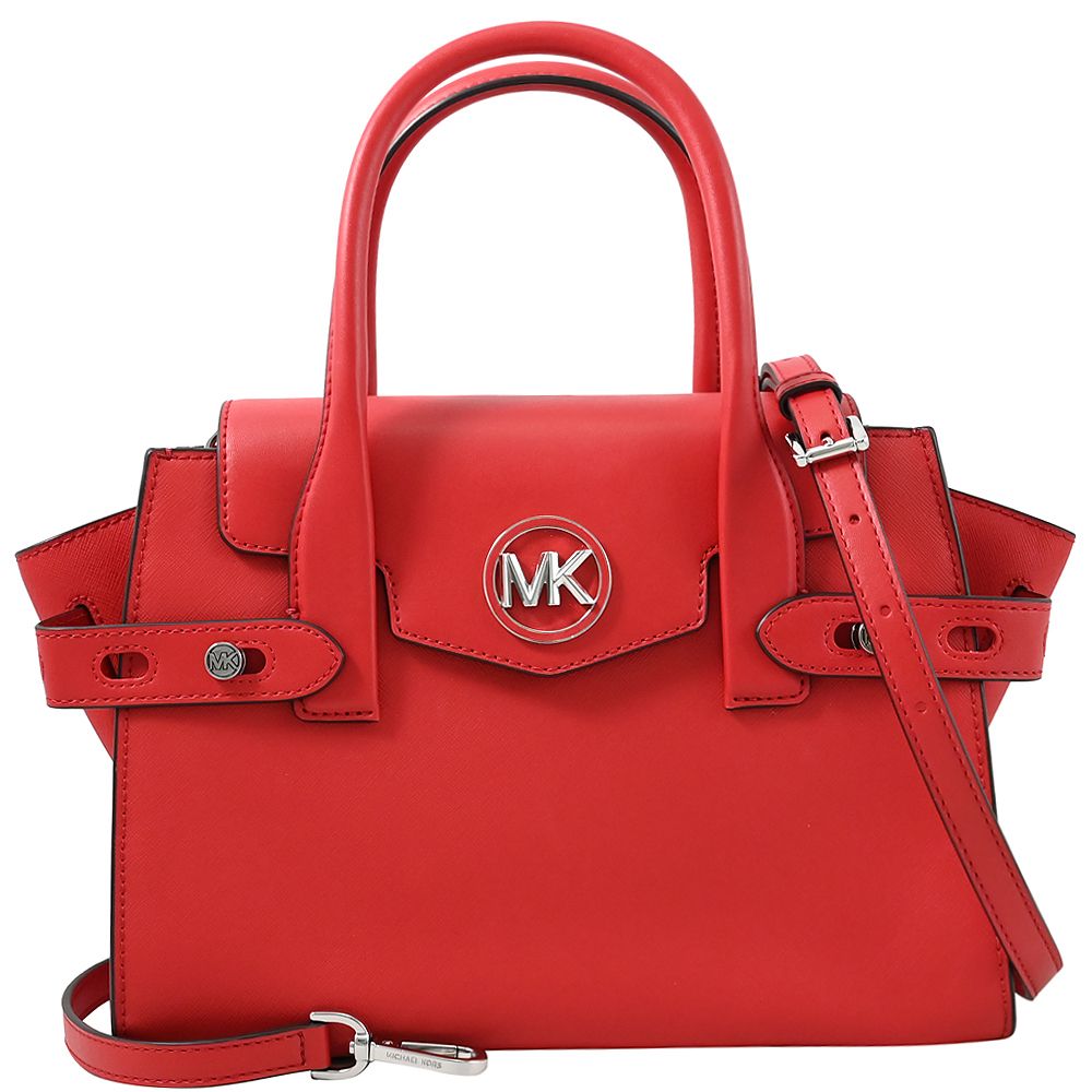 Michael Kors  CARMEN 金屬MK LOGO防刮款手提兩用包.紅