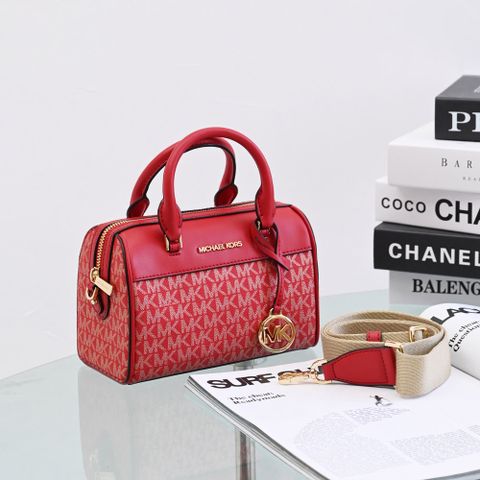 MICHAEL KORS TRAVEL 經典印花兩用波士頓包.紅