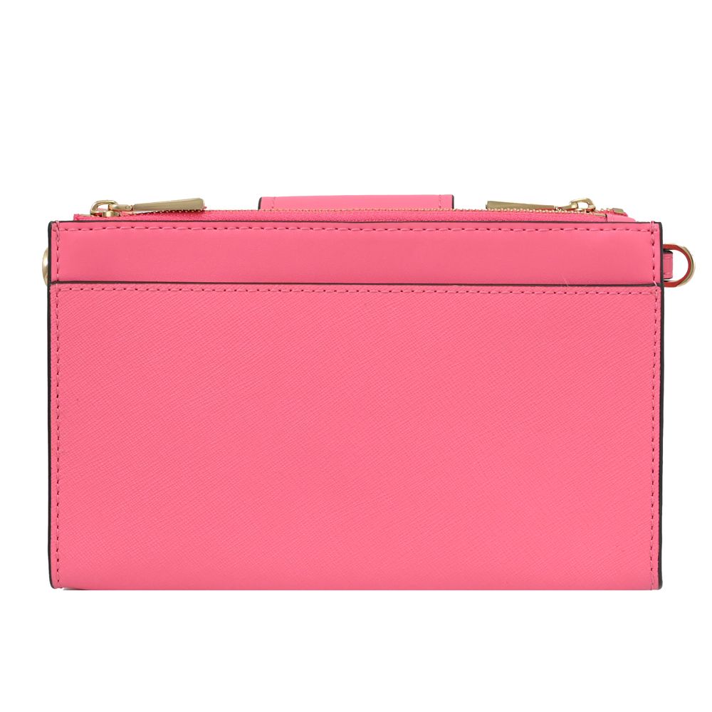 Michael Kors RUBY 鎖頭釦飾雙層拉鍊斜背包.玫瑰粉