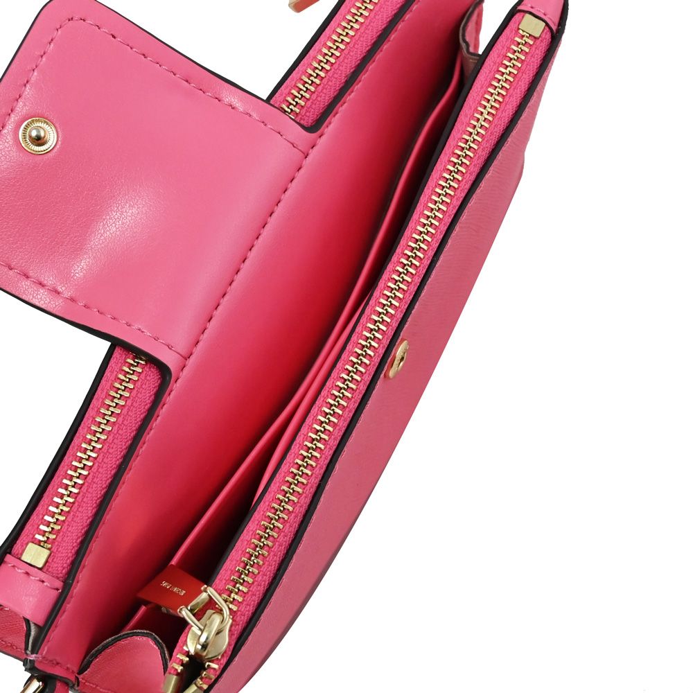 Michael Kors RUBY 鎖頭釦飾雙層拉鍊斜背包.玫瑰粉
