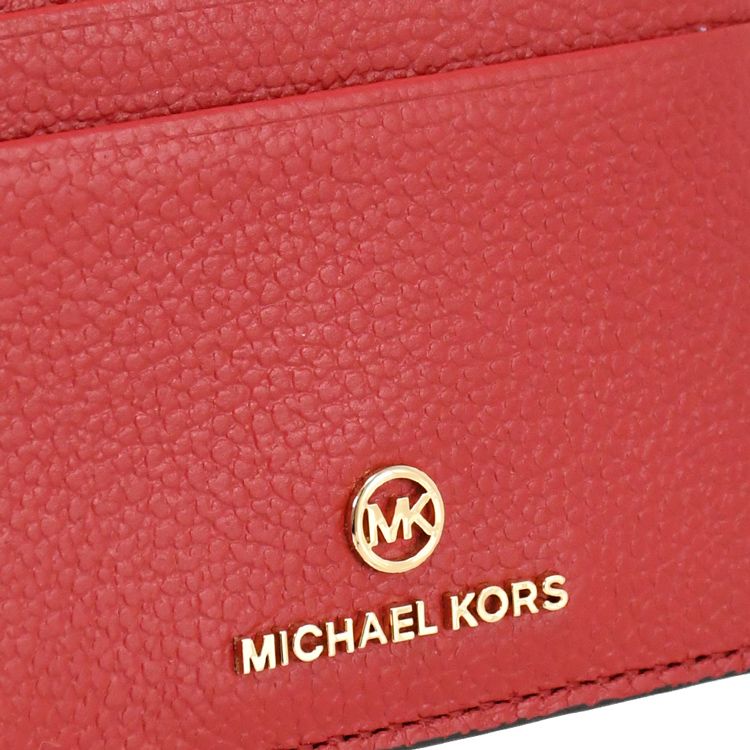 Michael Kors  Jet Set Charm 浮雕LOGO鍊條掛飾卡夾.赤紅