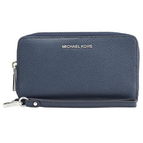 MICHAEL KORS JET SET 荔紋皮革手提式中夾.海軍藍