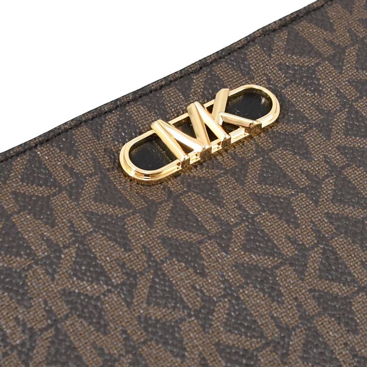 Michael Kors  PARKER 印花鑰匙圈卡片零錢包.深咖/黑