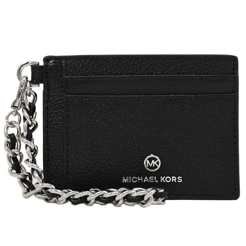 Michael Kors Jet Set Charm 浮雕LOGO鍊條掛飾卡夾.黑