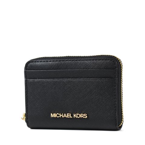 MICHAEL KORS 防刮皮革拉鍊零錢包/卡包-黑色