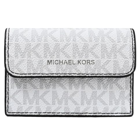 Michael Kors COOPER 經典印花風琴式卡片零錢包.白