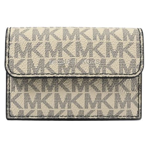 Michael Kors COOPER 經典印花風琴式卡片零錢包.棕色