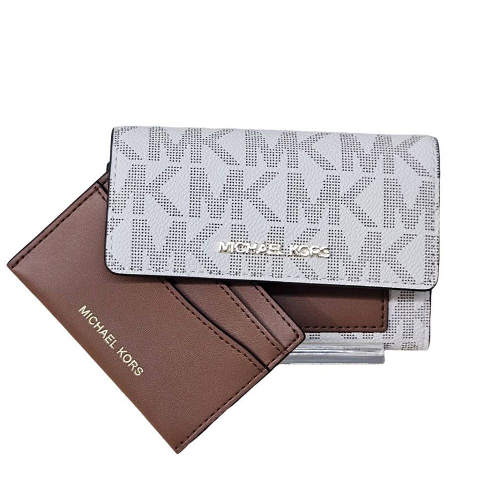 Michael Kors MK專櫃新款滿版扣式短夾 附卡片夾