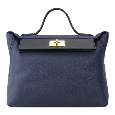 HERMES 24/24 35CM Togo 牛皮手提包(D刻/午夜藍/金釦)