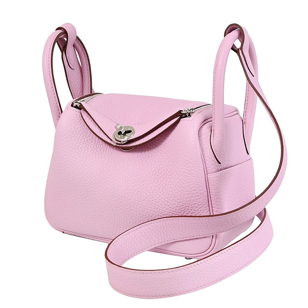 HERMES 愛馬仕 Mini Lindy Bag 銀釦兩用包.錦葵紫 18cm