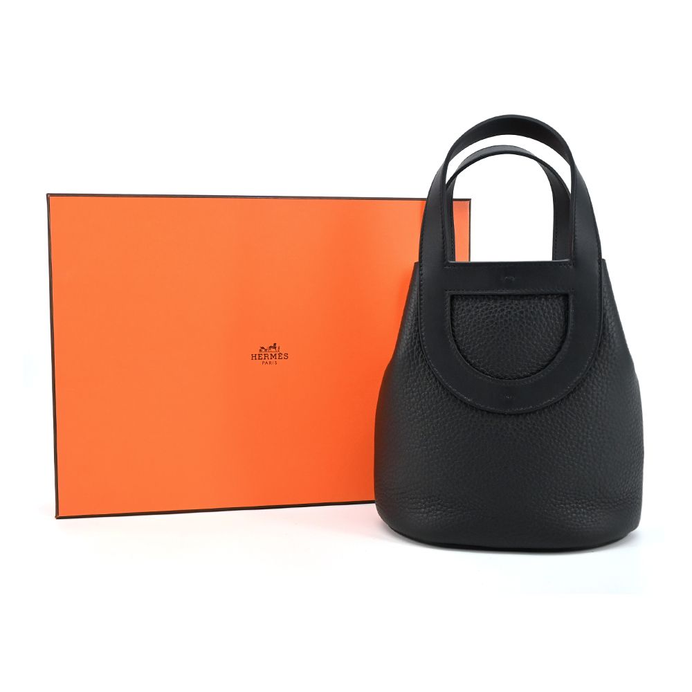 Hermes 愛馬仕In The Loop 23cm TC/SW 牛皮手提包(89黑/B刻/銀釦