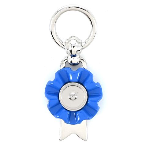 Hermes 愛馬仕 Charms Flot 漆面鍍鈀黃銅Twilly絲巾環(鈀灰/豔藍)