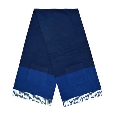 Hermes 愛馬仕 Allumette a Poches 羊絨披肩(海洋/鈷藍)