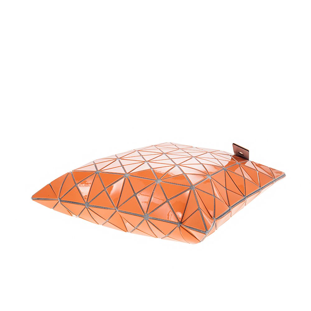 Issey Miyake 三宅一生   BAOBAO 新色亮面三角格灰底6x6手提包 (ORANGE)