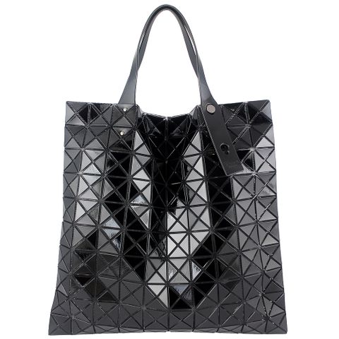 ISSEY MIYAKE 三宅一生 BAOBAO 黑色亮面方格10x10側肩/手提包