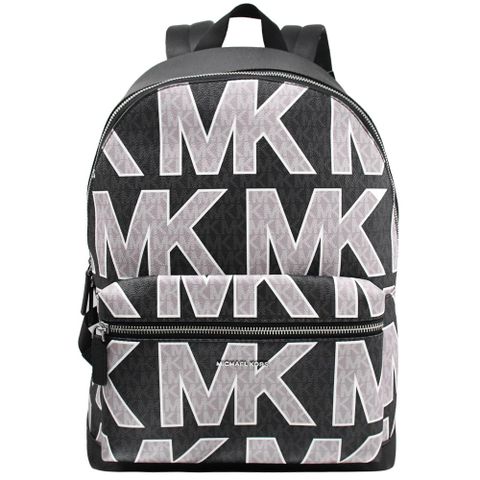 MICHAEL KORS COOPER 撞色印花休閒雙肩後背包.黑灰