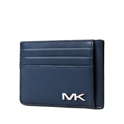 Michael Kors 男款 水波紋皮革證件/名片夾-藍色