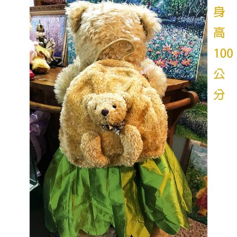 【TEDDY工坊】TEDDY泰迪熊高級時尚可愛黃金亮毛泰迪熊大後背包大容量泰迪熊造型大後背包精品包精緻泰迪熊大後背包