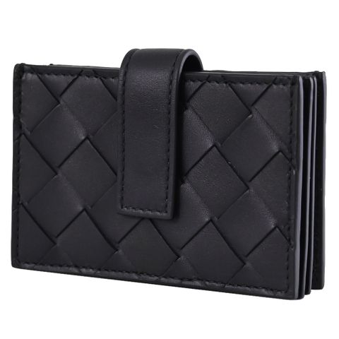 BOTTEGA VENETA 592674經典編織風琴式隨身卡夾.午夜藍