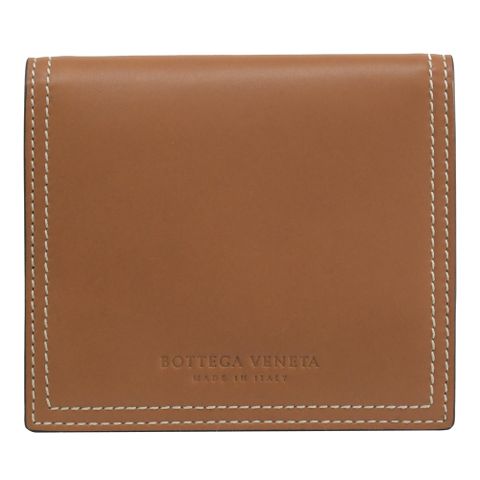 BOTTEGA VENETA 寶緹嘉 撞色附活動夾零錢短夾.咖/深咖