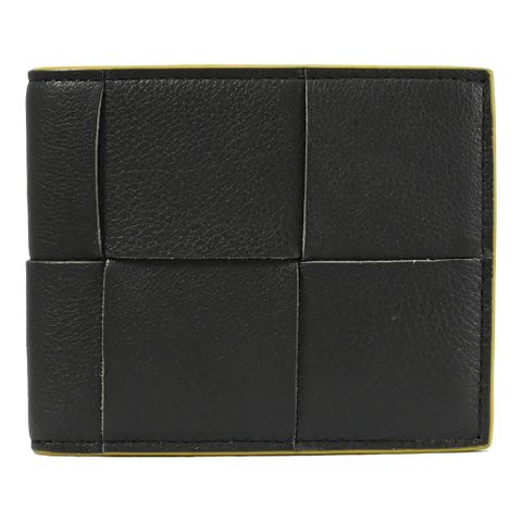 BOTTEGA VENETA 649603 大格編織撞色六卡短夾.墨綠