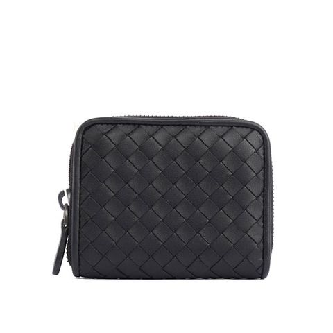 BOTTEGA VENETA 寶緹嘉 小羊皮拉鏈零錢包/卡夾(黑色) 258468 V001N 1000