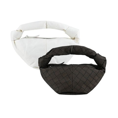 BOTTEGA VENETA  經典圖案刺繡尼龍雙結手提包(任選)