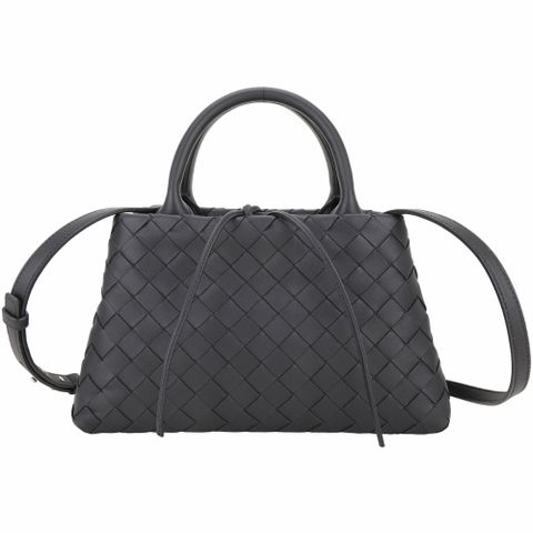 BOTTEGA VENETA Intrecciato BV 小羊皮編織手提/肩背包(黑色)