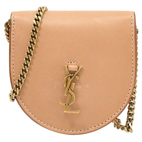 YSL 657818 Le K Baby Satchel 超迷你斜背零錢包.駝