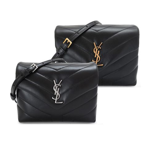 YSL LOULOU TOY牛皮 Y字縫線厚皮層翻蓋可調式斜背包(任選)