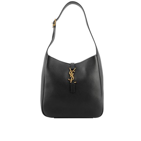 YSL LE 5 A 7 Hobo 小牛皮小款肩背包(黑色) 713938 AAAUQ 1000