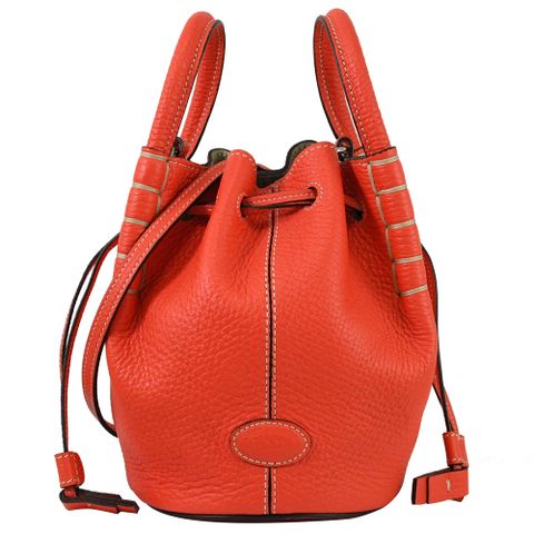 TOD'S TODS Bucket Bag Micro 小牛皮迷你束口兩用水桶包.紅